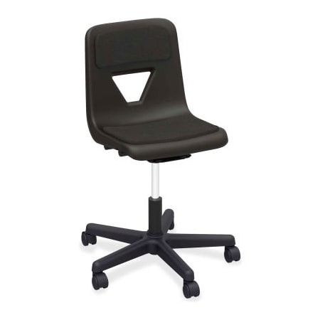 Lorell Lorell Classroom Adjustable Height Mobile Task Chair - Polypropylene with Padded Seat - Black 99913